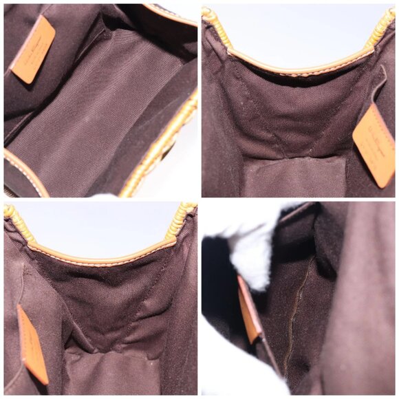 Salvatore Ferragamo Gancini Hand Bag Wicker Beige Gold Auth 132381 - Picture 16 of 16